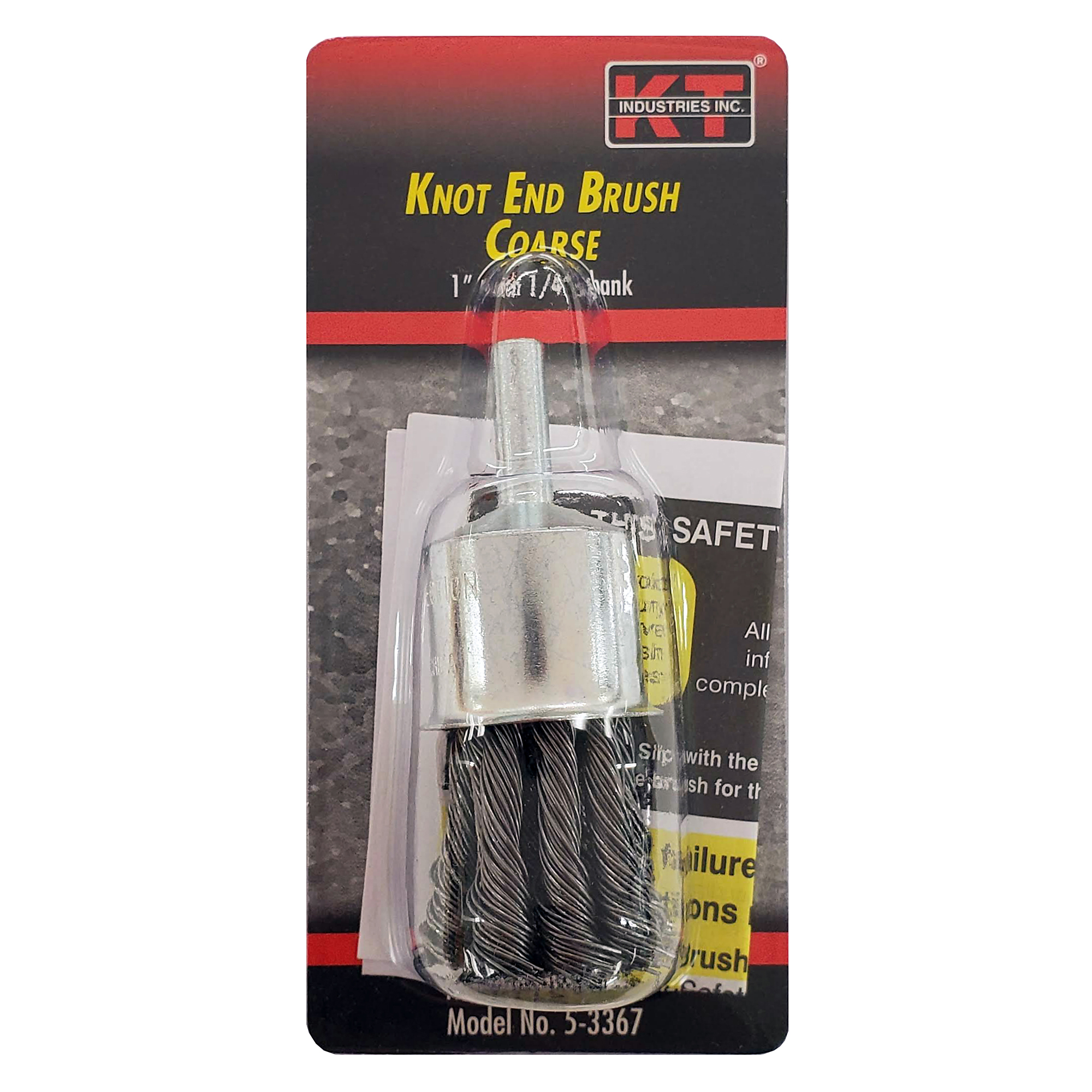 K-T Industries Knot End Brush — 1in. Coarse, 1/4in. Shank, 4500 RPM, Model# 5-3367